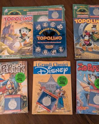 Medaglie d'autore topolino con fumetti blisterati