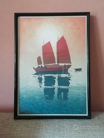 Stampa Giapponese Barca a vela