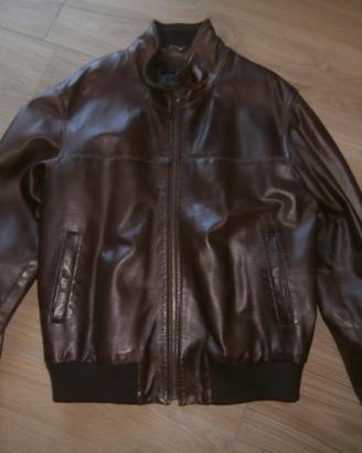 Giubotto in pelle marrone