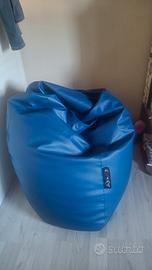 Pouf poltrona a sacco EXTRÒ in ecopelle blu 