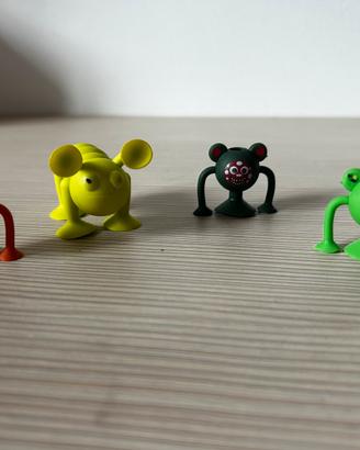 Gioco set 4 Mini mistriciattoli con ventosa