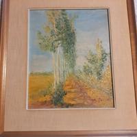 Quadro ad olio 1950 soggetto alberi