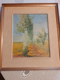 Quadro ad olio 1950 soggetto alberi