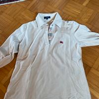 Polo burberry manica lunga beige donna