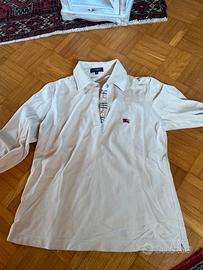 Polo burberry manica lunga beige donna