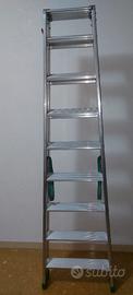 Scala doppia in alluminio a 8 gradini