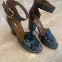 scarpe donna con tacco pitonate 