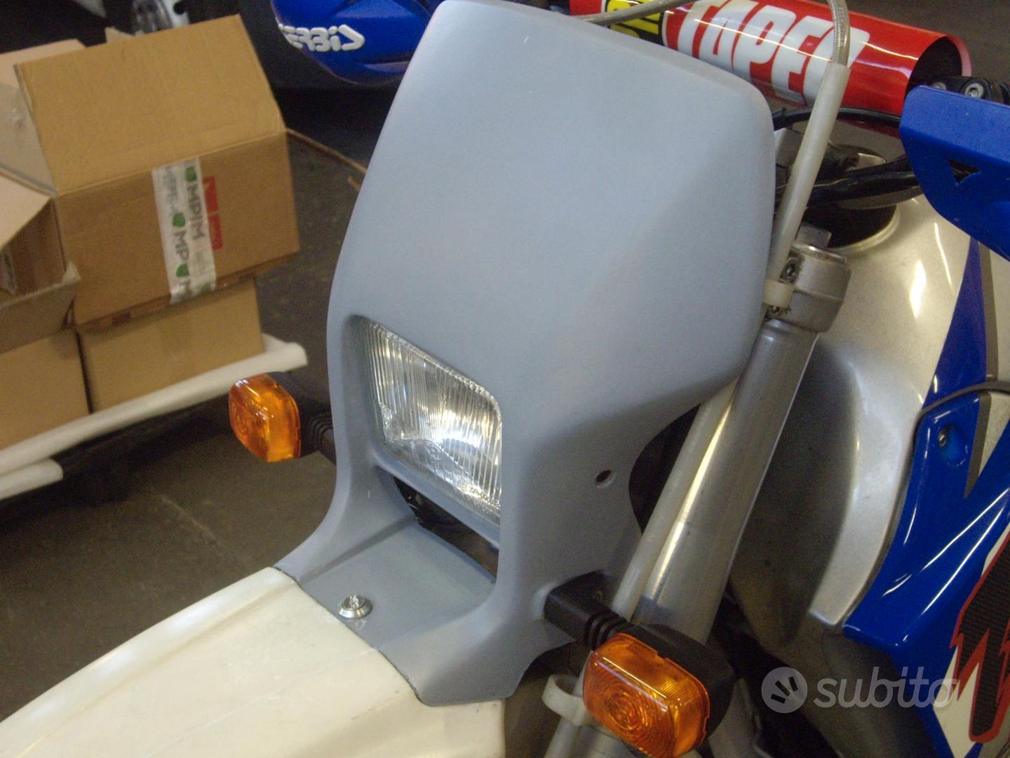 mascherina portafaro epoca vintage faro con attacchi motocross enduro bianco Ufo