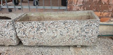 fioriera fioriere cemento sasso lavato