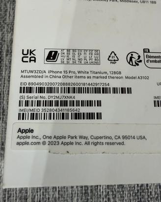 Iphone 15 pro 128Gbq