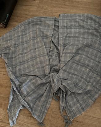 Kimono/ copricostume leggero azzurro a righe