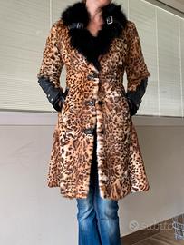 Pelliccia con inserti in vera  pelle