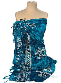 Pareo spiaggia copricostume viscosa turchese