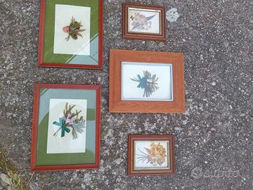 Set Di Quadri Con Fiori Secchi