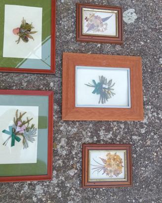 Set Di Quadri Con Fiori Secchi