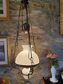 lampada da soffitto stile 900 con saliscendi