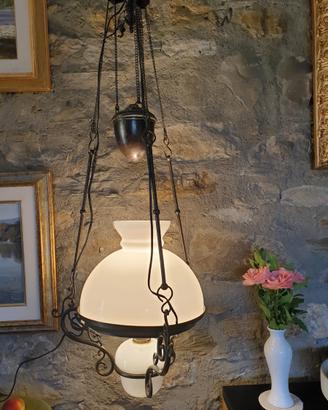 lampada da soffitto stile 900 con saliscendi