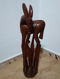 Scultura legno daino 