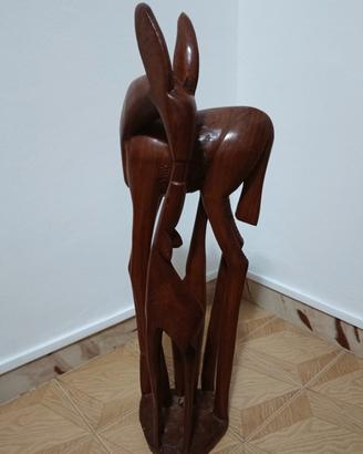Scultura legno daino 