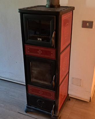 Stufa a legna in acciaio e ceramica 7,2 kW