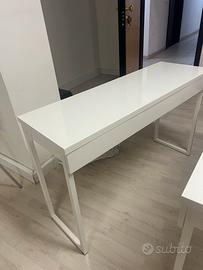 4 banchi, lucidi bianci, 120x40 cm