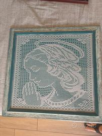 Quadro madonna uncinetto