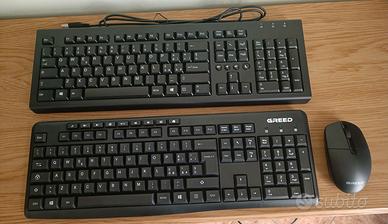 Tastiera + mouse wireless Greed con tappetino