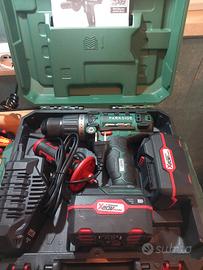 parkside trapano percussione nuovo x2  batterie 4a
