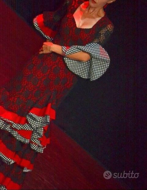 Ragazza spagnola Vestito Set Ragazza Vestito Flamenco Rosso Lungo Vestito  Gonna Vintage Stage Performance Abiti