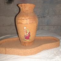 Vaso e sottovaso in sughero