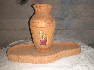 Vaso e sottovaso in sughero