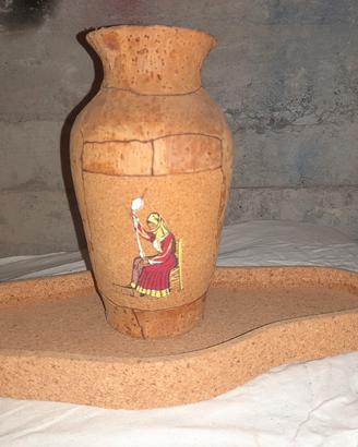 Vaso e sottovaso in sughero