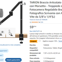 BRACCIO NUOVO PER FOTOCAMERA 30 SU AMAZON COSTA 60