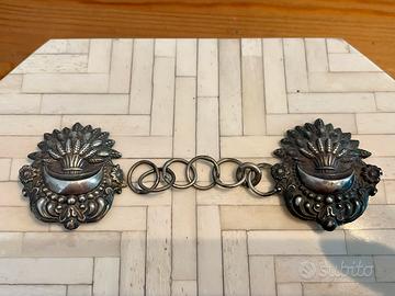 Anrica fibbia mantello argento fine ‘800 - ‘900