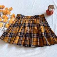 S Bershka gonna scozzese a quadri senape plisse