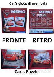 Set giochi Car's Disney -Memory card+4 Puzzle