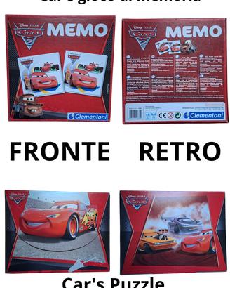 Set giochi Car's Disney -Memory card+4 Puzzle