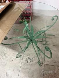 Tavolino metallo con vetro temperato di 110