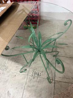 Tavolino metallo con vetro temperato di 110