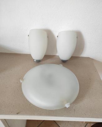 1 Plafoniera da soffitto e 2 da parete 
