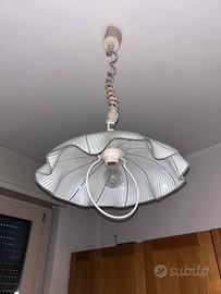 Lampada vintage a sospensione in vetro anni ’70