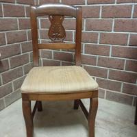  7 Sedie vintage in legno massello 