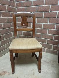  7 Sedie vintage in legno massello 