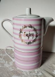 Tazza e teiera Enjoy rosa