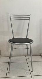 Set 4 sedie design moderne in metallo argentato