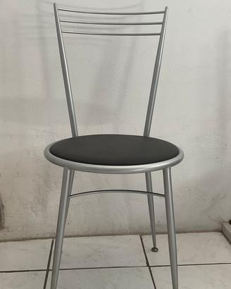 Set 4 sedie design moderne in metallo argentato