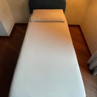 letto singolo con contenitore e materasso