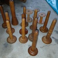 12 antichi rocchetti di legno anni'60/70