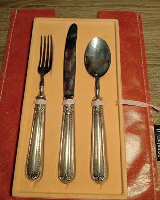 Argento 800 impero tre posate battesimo 
