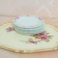 VASSOIO SHABBY CHIC E PIATTINI DESSERT